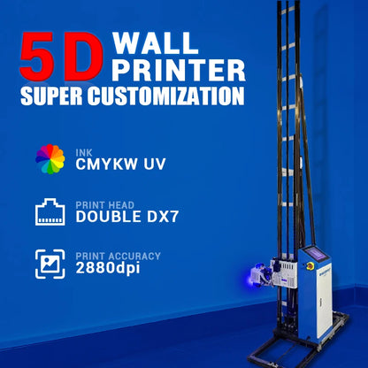 Double DX7 Print heads UV  Wall Printer On 3D Wall Printing Machine