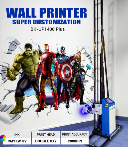 Double DX7 Print heads UV  Wall Printer On 3D Wall Printing Machine